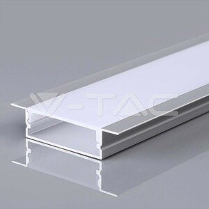 Montážna sada na LED pásik s hliníkovým difúzorom 2000 * 30 * 10 mm strieborná VT-8205 (V-