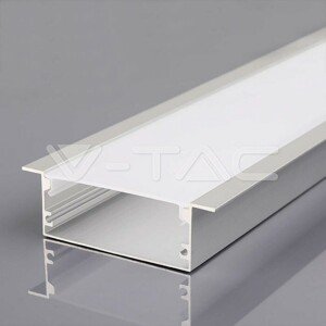 Montážna sada na LED pásik s hliníkovým difúzorom 2000 * 50 * 20 mm strieborná VT-8207 (V-