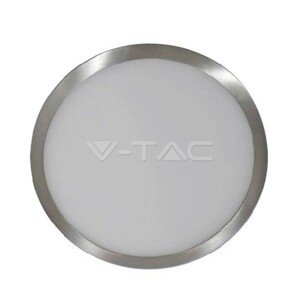 Mini LED panel okrúhly na povrch 6W, 6000K, 420lm satin nickel VT-605CH (V-TAC)
