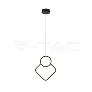Dizajnové kovové závesné svietidlo 12W LED 3000K 1300lm 280*1800MM čierna VT-7917 (V-TAC)