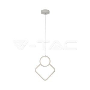Dizajnové kovové závesné svietidlo 12W LED 3000K 1300lm 280*1800MM biela VT-7917 (V-TAC)