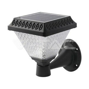 Solárne LED nástenné svietidlo s RF ovládaním 3v1 IP44 čierne VT-972 (V-TAC)