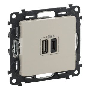 Nabíjačka USB/USB-C 3A béžová Valena Life (Legrand)