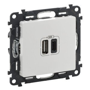 Nabíjačka USB/USB-C 3A biela Valena Life (Legrand)