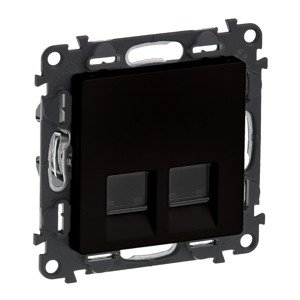Zásuvka dátová 2xRJ45 Cat.6a STP čierna Valena Life (Legrand)