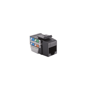 Vklad počítačovej zásuvky RJ45 kat.6, netienené (UTP), čierny