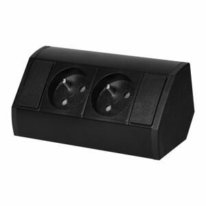 Nábytková zásuvka 2x2P+E, čierna