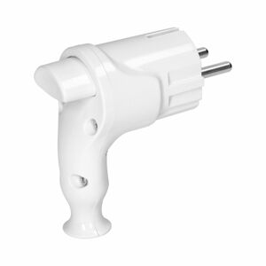 Uni-Schuko uhlová vidlica s vyhadzovačom 16A/250V, biela