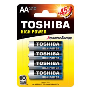 Batéria tužková 1.5V ( AA ) alkalická, CENA JE ZA KUS, v balení 4ks (Toshiba)