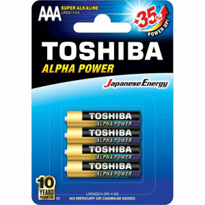 Batéria LR3 TOSHIBA Alpha BL4 mikrotužková 1.5V ( AAA ) ultra alkalická (Toshiba)
