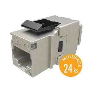 MULTIPACK 24 ks - rychlozařezávací keystone Solarix CAT6A STP SXKJ-10G-STP-BK-NA Component