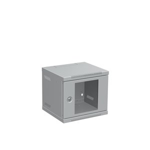 Nástěnný rozvaděč 10" 4U RAL 7035 skleněné dveře LC-10-4-11-G