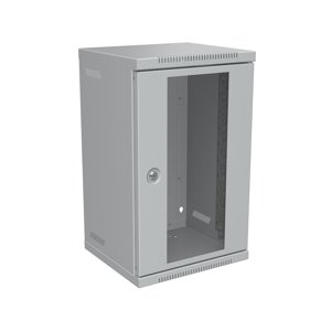 Nástěnný rozvaděč 10" 9U RAL 7035 skleněné dveře LC-10-9-11-G