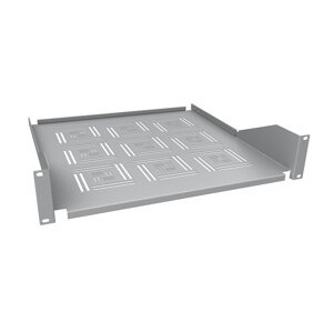 Police 19" 2U 450mm ukládací plato RAL 7035 úchyt na přední lišty UP-24-G
