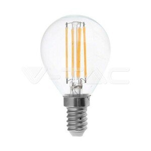 Žiarovka LED Filament E14 6W P45 4000K 600lm priehľadný kryt VT-2466 (V-TAC)