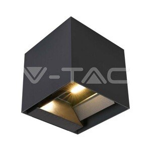 Nástenné LED COB solárne svietidlo 3W s batériou 1x2600mAh 16h 3000K čierna IP65 VT-11109