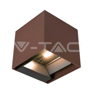 Nástenné LED COB solárne svietidlo 3W s batériou 1x2600mAh 16h 3000K Corten IP65 VT-11109