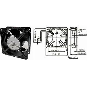 Ventilátor 120x120x38mm 230V/0,14A 2700 ot/min (HDX)