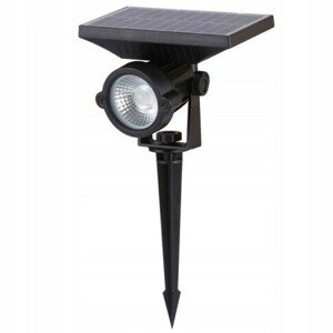 Svietidlo LED záhradné solárne GRASSO reflektor okrúhly 5W,6000k, bat. 3,7V 2000mAh,IP65