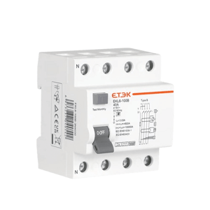 Prúdový chránič 3P+N 40A 6KA 30mA Typ A  EKL1-80-3N4030A (ETEK)