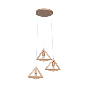 Dizajnové LED závesné svietidlo Farba dreva 3*E27 VT-7977 (V-TAC)