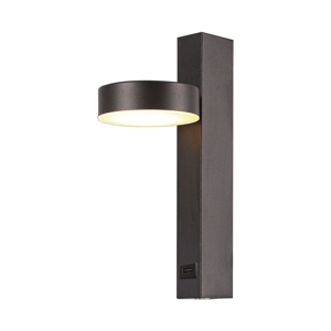 7W LED nástenné svietidlo s USB 3000K akrylová čierna 900lm VT-10111 (V-TAC)