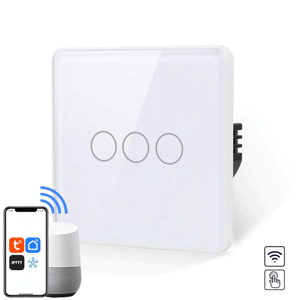 Revolo Touch WiFi dotykový vypínač č.5 (3 okruhy) - Biely zaoblený