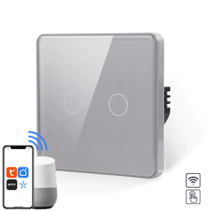 Revolo Touch WiFi dotykový vypínač č.5 - Strieborný zaoblený