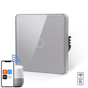 Revolo Touch WiFi dotykový vypínač č.1 (L+N) - Strieborný zaoblený