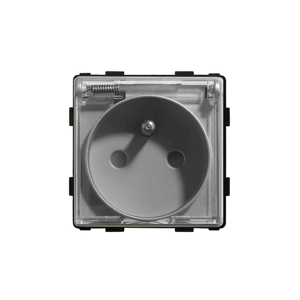Revolo Touch elektrická vodeodolná zásuvka 16A / IP44 - Strieborný modul