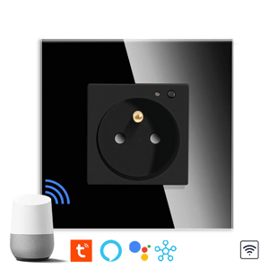 Revolo Touch WiFi elektrická zásuvka 16A typu FR - Čierna