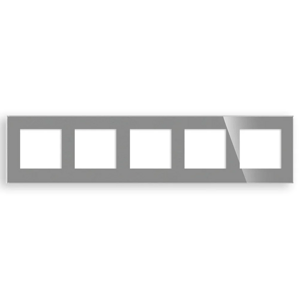 Revolo Touch päťnásobný sklenený panel SR/SR/SR/SR/SR-012 - Strieborný