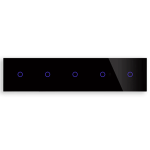 Revolo Touch päťnásobný sklenený panel C1/C1/C1/C1/C1-003 - Čierny