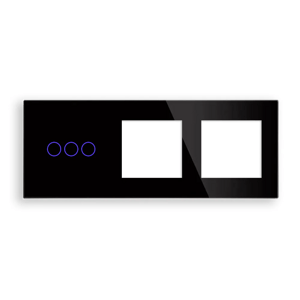 Revolo Touch trojitý sklenený panel C3/SR/SR-003 - Čierny