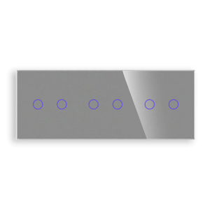 Revolo Touch trojitý sklenený panel C2/C2/C2-012 - Strieborný