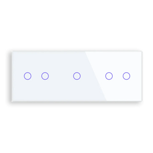 Revolo Touch trojitý sklenený panel C2/C1/C2-001 - Biely