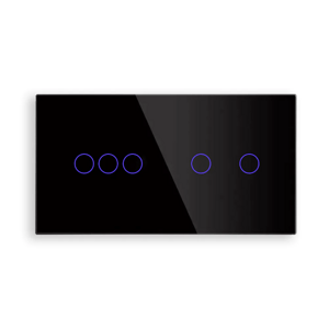 Revolo Touch dvojitý sklenený panel C3/C2-003 - Čierny