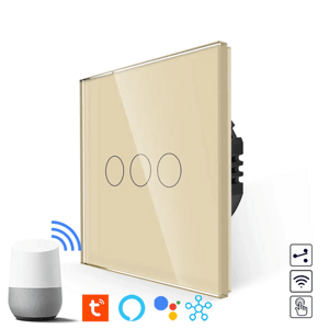 Revolo Touch WiFi dotykový schodiskový vypínač č.5B (3 okruhy) - Zlatý