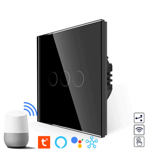 Revolo Touch WiFi dotykový schodiskový vypínač č.5B (3 okruhy) - Čierny