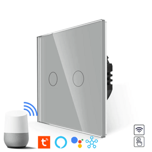 Revolo Touch WiFi dotykový vypínač č.5 - Strieborný