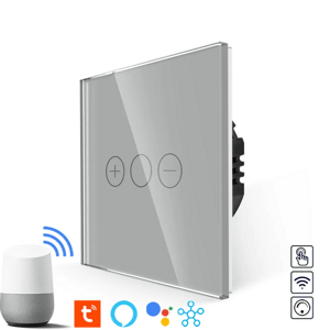 Revolo Touch WiFi dotykový stmievač trojtlačidlový č.1 - Strieborný
