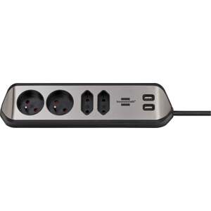 brennenstuhl®estilo rohová zásuvka s funkciou nabíjania USB 4-násobná 2x ze (Brennenstuhl)