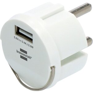Adaptér do zásuvky USB 2,4 A biely (Brennenstuhl)
