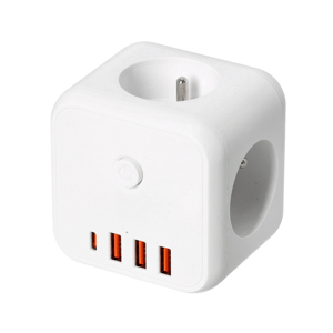 Rozbočka 3x230V+3xUSB+1xUSB-C biela (Kobi)
