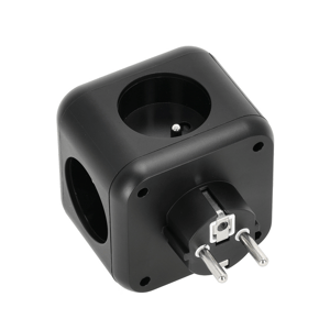 Rozbočka 3x230V+3xUSB+1xUSB-C čierna (Kobi)