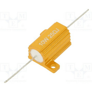 Rezistor: drôtový; s chladičom; 25?; 10W; ±5%; 50ppm/°C; 14,3mm