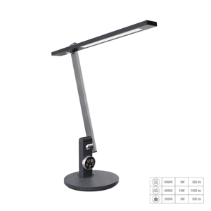 Svietidlo stolné PUNK LED /12W, 3000-6500k DARK (luxera)