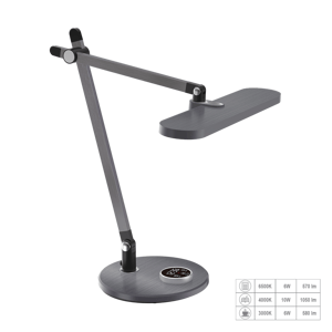 Svietidlo stolné ZIPP LED /12W, 3000-6500k DARK (luxera)