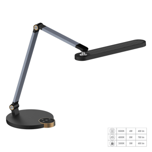 Svietidlo stolné VIVID LED /10W, 3000-6500k BLACK (luxera)
