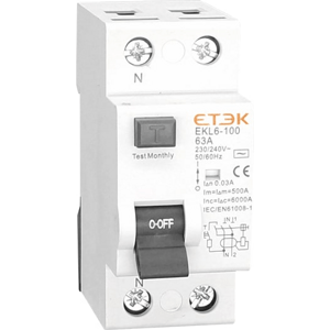 Prúdový chránič 1P+N 25A 6KA 30mA typ A EKL1-80-1N2530A (ETEK)